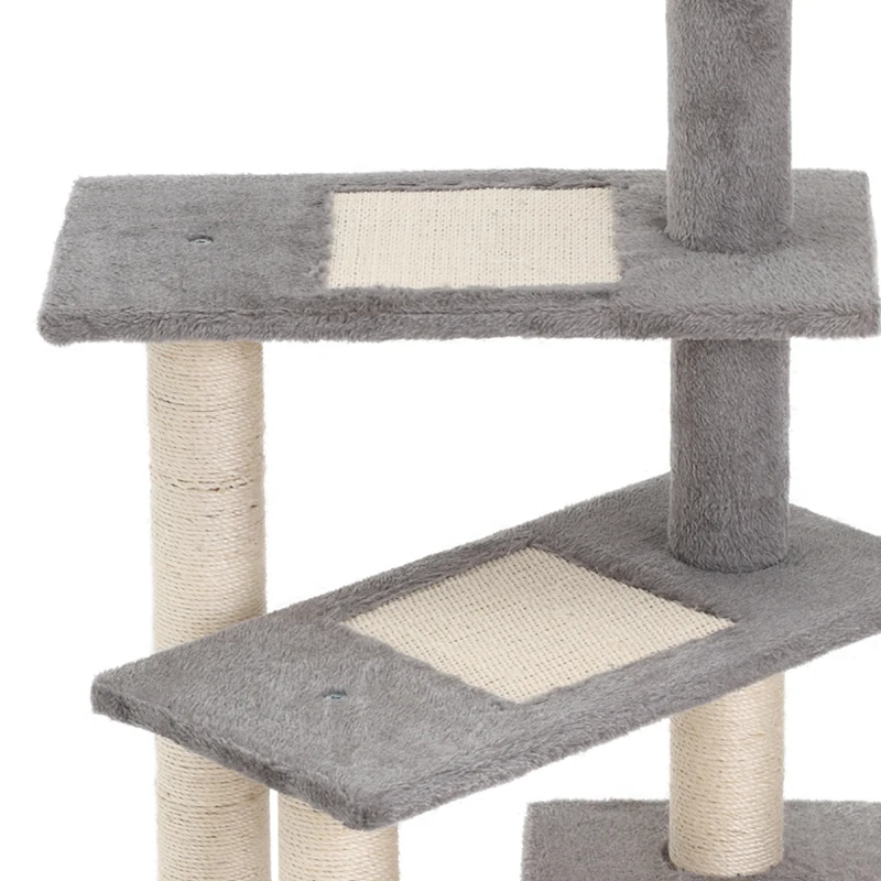PawHut Klimboom 5 lagen kattenboom speelboom kattenkrabboom trap sisal beige