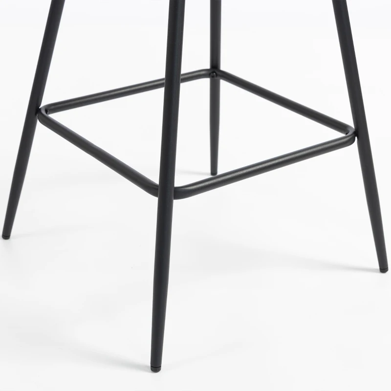 HOMCOM Set of 2 PU Leather Swivel Bar Stools - Light Brown
