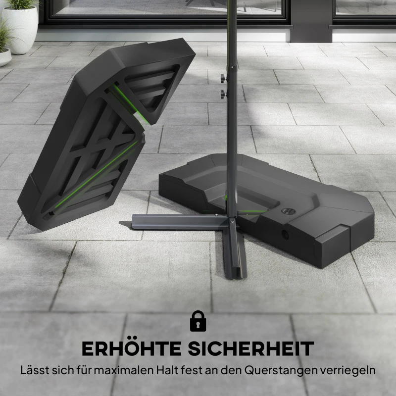 Outsunny Sonnenschirmständer 2-teilig Wasserdicht Schirmgewicht, Schirmständer für Ampelschirm