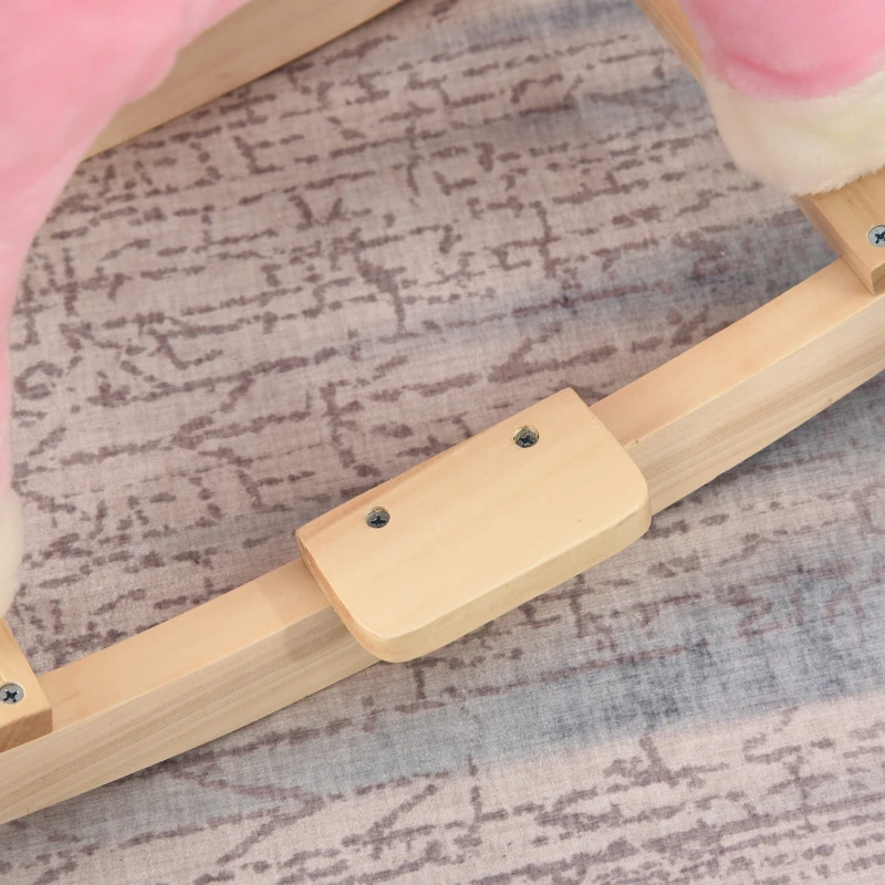 HOMCOM hobbelpaard voor kinderen baby schommeldier paard voor 36-72 maanden roze