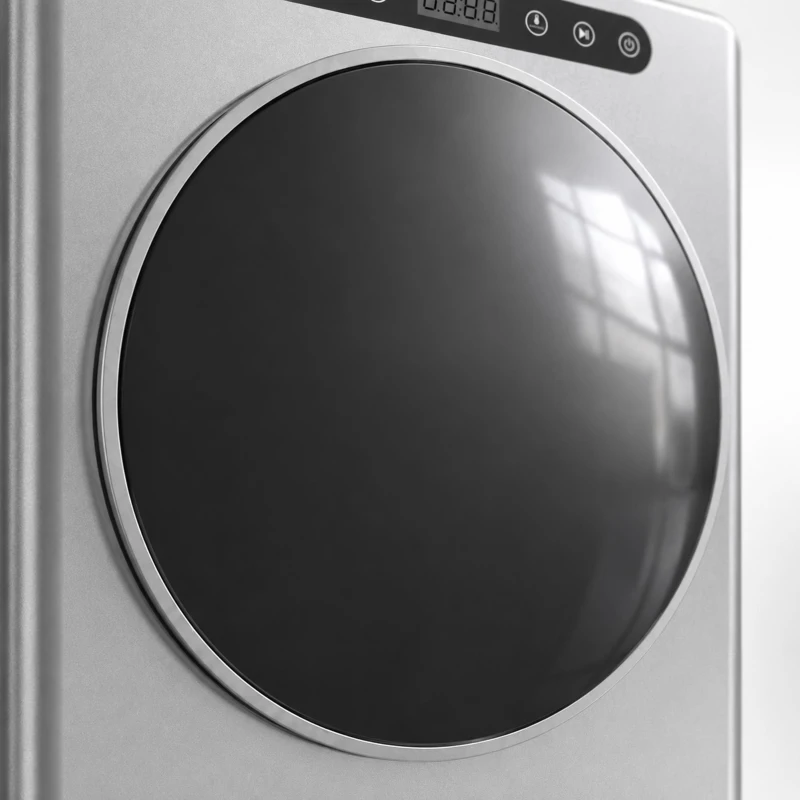 HOMCOM Uscător cu evacuare 5kg, uscător compact independent tip încărcare frontală 1000W cu tambur din oțel inoxidabil, timer, argintiu