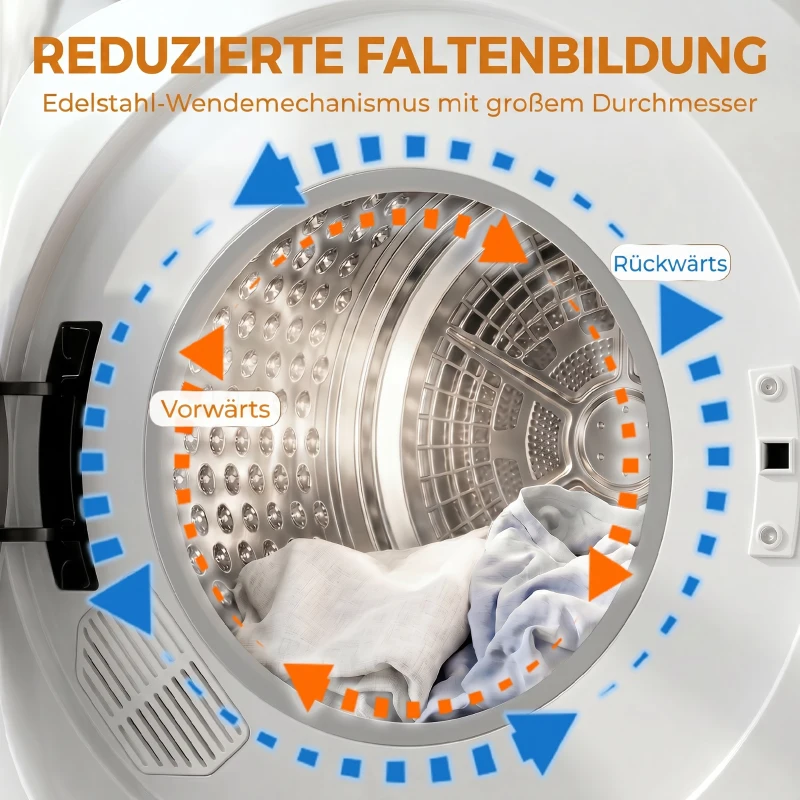 HOMCOM 1000 W Kompakt-Ablufttrockner mit Extra-Trocken & ECO-Modi, Timer- und Temperatureinstellungen, Weiß
