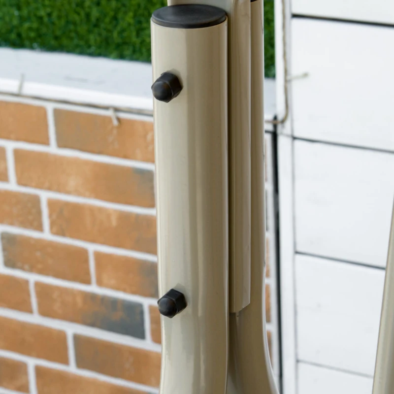 Outsunny Balancelle de Jardin 3 Places Grand Confort Toit Inclinaison réglable épais Coussins Amovibles Acier marron clair