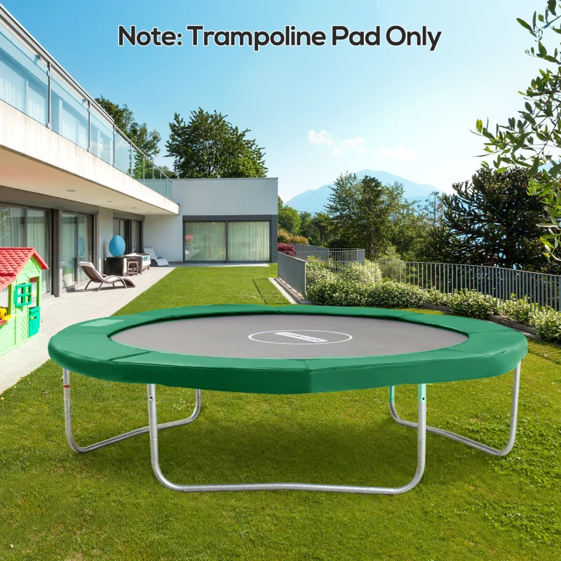 HOMCOM Cubierta de Protección Acolchada Borde de Seguridad para Trampolines Cama Elástica con Diámetro Ø305 cm Sin Agujeros para Poste Verde