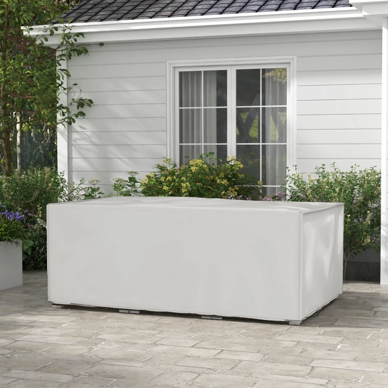 Outsunny Schutzhülle für Gartenmöbel Winterfest Wasserdicht Abdeckung Anti-UV Abdeckplane 600D Oxford 210 x 140 x 80 cm Grau