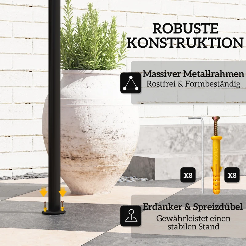 Outsunny Grillpavillon 242x232x248 cm wasserabweisend flammhemmend Gartenpavillon mit Doppelschichtdach Beige