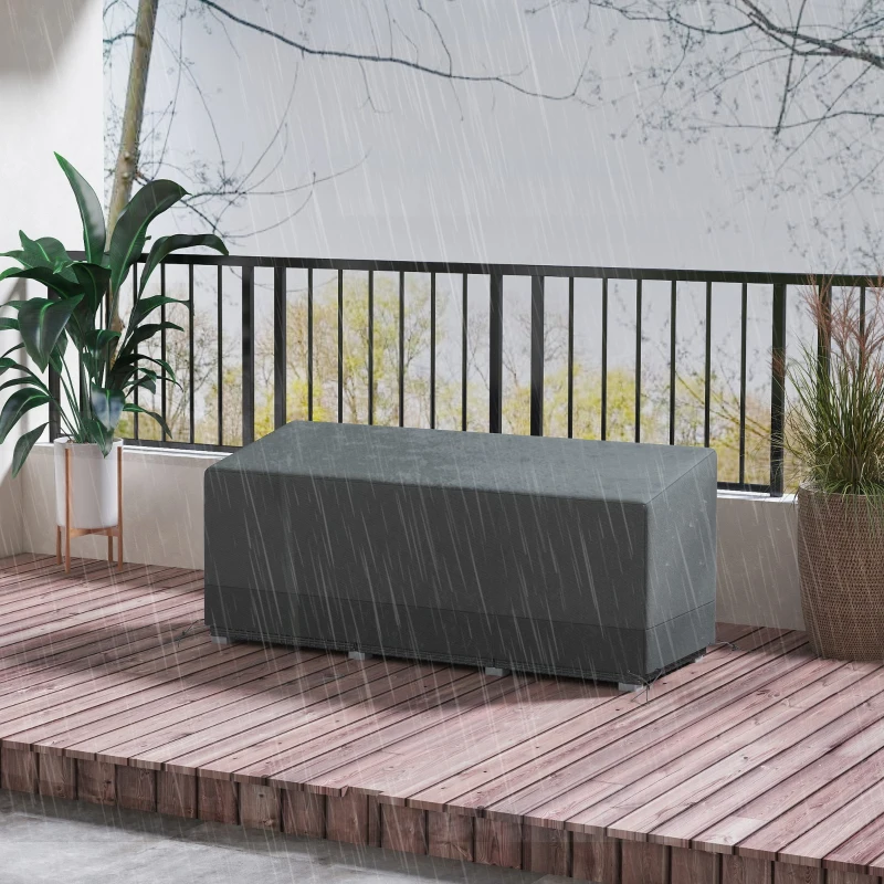Outsunny Schutzhülle für Gartenmöbel Winterfest Wasserdicht Abdeckung Anti-UV 600D Oxford Gewebe 190,5 x 72 x 76cm Hellgrau