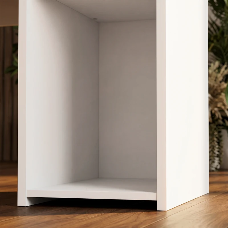 HOMCOM Escritorio para Ordenador con Cajón y Estantería Escritorio con Soporte para Unidad Central 108x50x82 cm Blanco