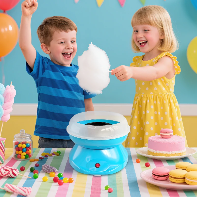 HOMCOM Zuckerwattemaschine für Zuhause Cotton Candy Machine 550W für Kinderfest, Geburtstag, Party
