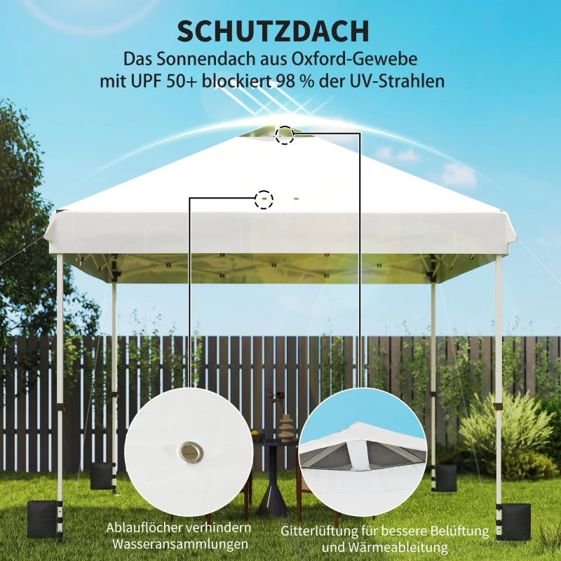Outsunny Pavillon 3 x 3 m Wasserdicht Stabil Winterfest Pop-up Faltpavillon, UV 50+ mit Tasche Sandsäcke