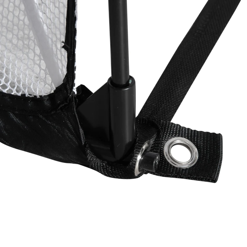 HOMCOM Baliza de Futebol sistema Pop Up com saco de transporte e estacas de fixação dim. 247L x 203l x 201,5H cm preto e branco
