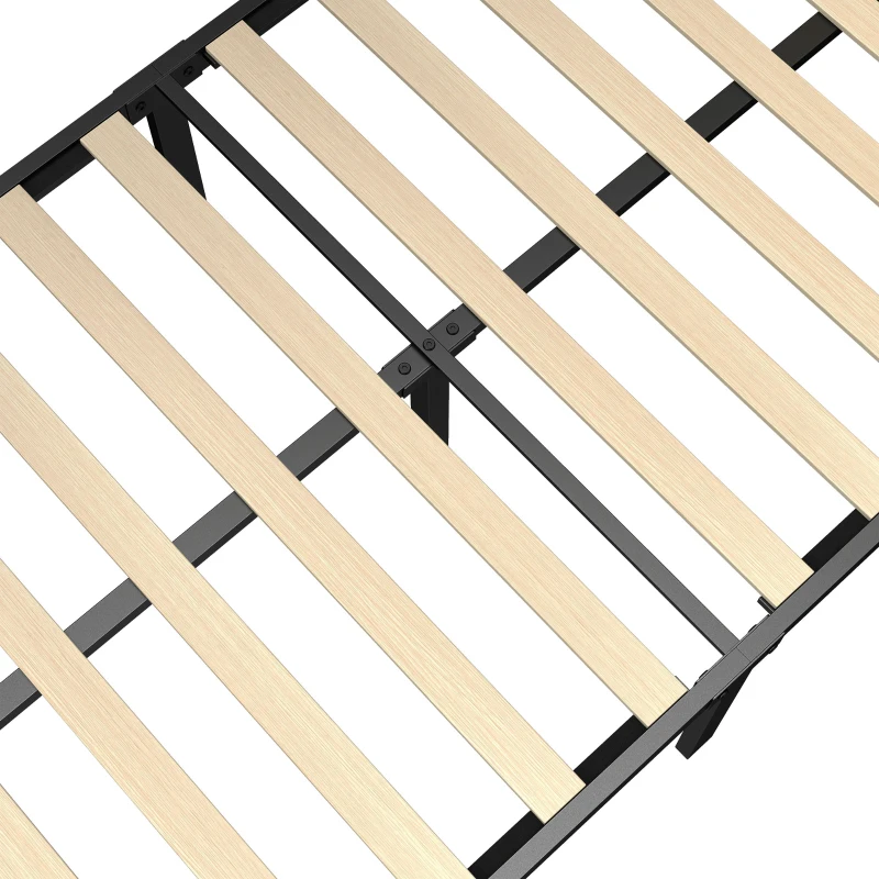 HOMCOM Estructura de Cama 90x200 cm con Cabecero y Piecero Base de Colchón con Space de Almacenamiento