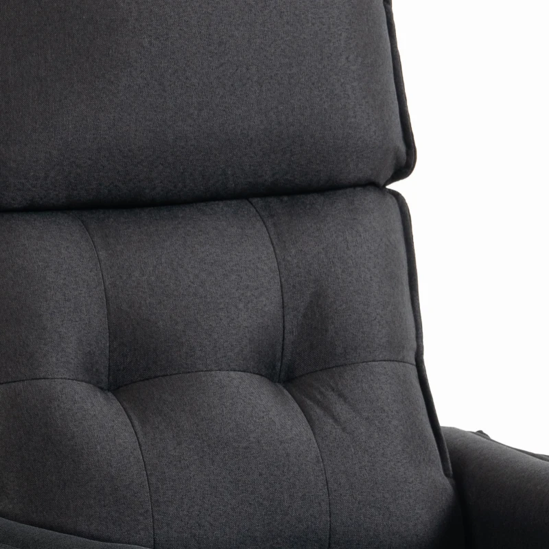 HOMCOM Sillón Masaje Reclinable Manual en Tejido Efecto Lino con Mando, Gris oscuro