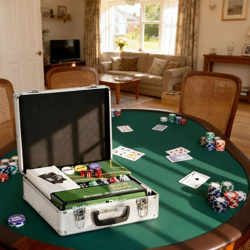 SPORTNOW Mallette de poker coffret de poker complet 500 jetons, boîtier en ABS, cartes à jouer, dés, dealer, tapis, clés