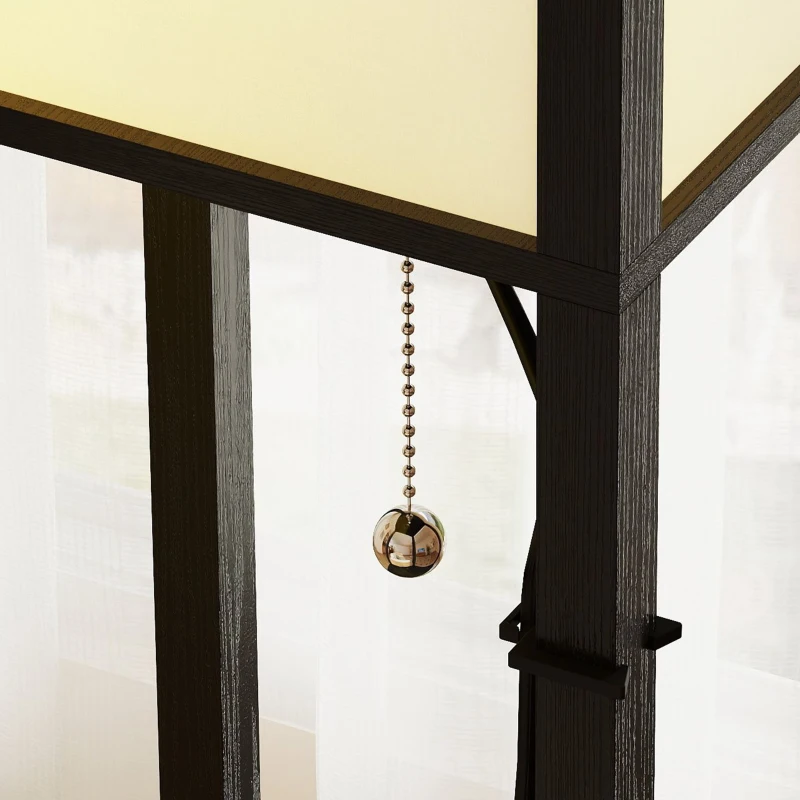 HOMCOM LED vloerlamp met planken, dimbaar, kettingschakelaar & stekkerdoos, zwart