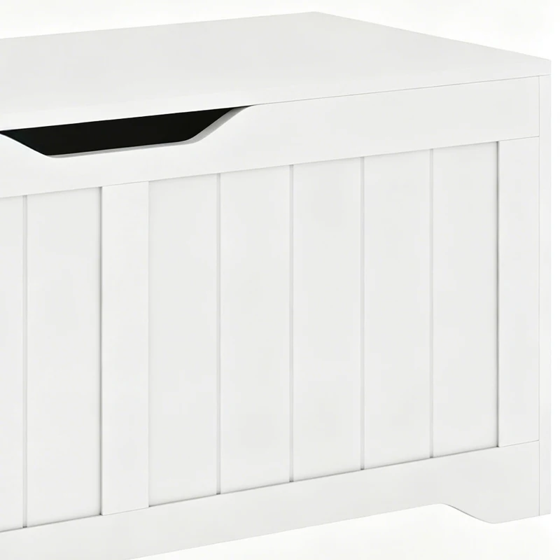 HOMCOM Banco Contenedor con Tapa Elevable 100 cm Blanco