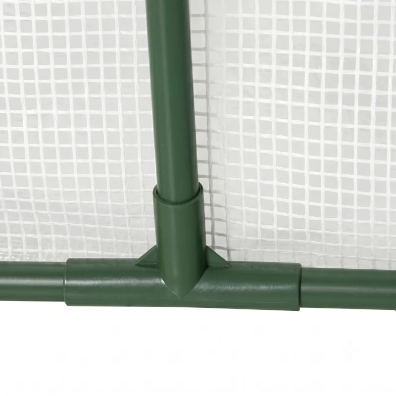 Outsunny Foliekas, Mini-Tunnelkas met Net-Vensters, UV-bestendig, Kunststof-Folie, 200 x 80 x 45 cm, Wit