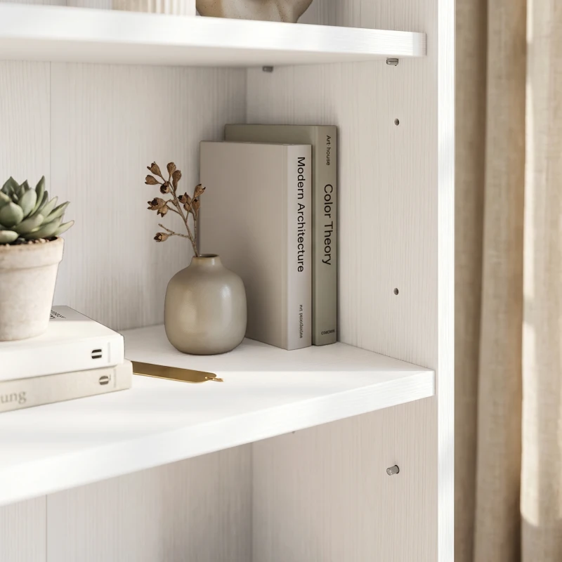 HOMCOM Estante de arrumação com 3 compartimentos e prateleira ajustável, 60 x 24 x 93 cm, branco