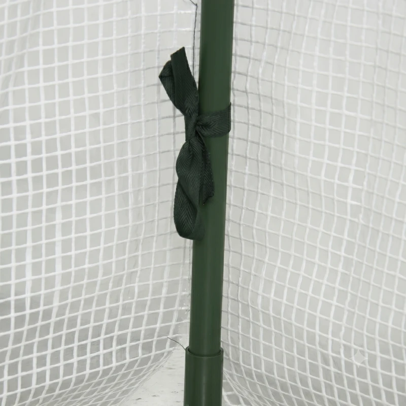 Outsunny Foliekas, Mini-Tunnelkas met Net-Vensters, UV-bestendig, Kunststof-Folie, 200 x 80 x 45 cm, Wit