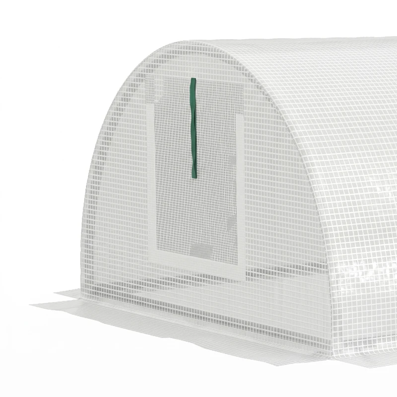 Outsunny Foliekas, Mini-Tunnelkas met Net-Vensters, UV-bestendig, Kunststof-Folie, 200 x 80 x 45 cm, Wit