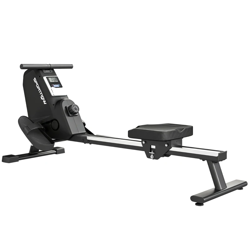 SPORTNOW Aparat de Vâslit, 16 niveluri de rezistență magnetică, șină din aluminiu, Bluetooth, compatibil APP.