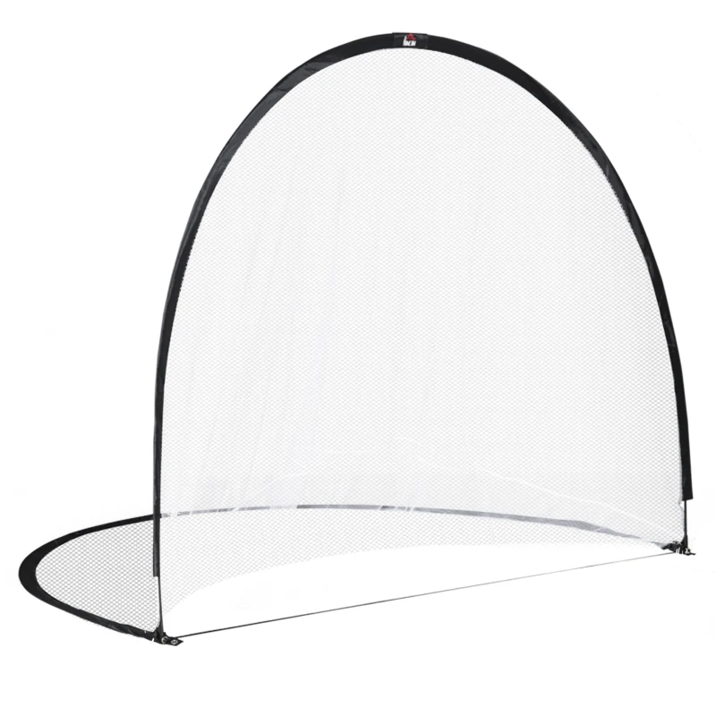 HOMCOM Baliza de Futebol sistema Pop Up com saco de transporte e estacas de fixação dim. 247L x 203l x 201,5H cm preto e branco