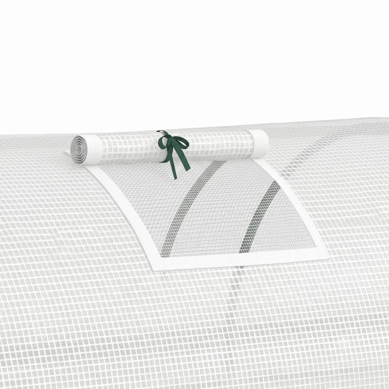 Outsunny Foliekas, Mini-Tunnelkas met Net-Vensters, UV-bestendig, Kunststof-Folie, 200 x 80 x 45 cm, Wit