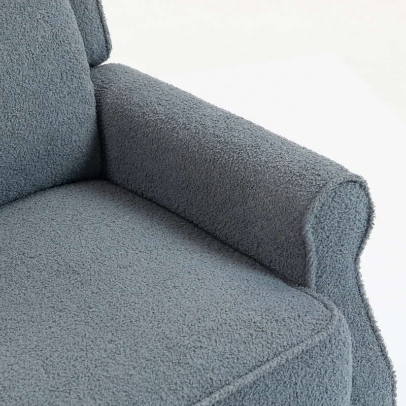 HOMCOM Recliner Armchair with Extended Leg Rest - Grey