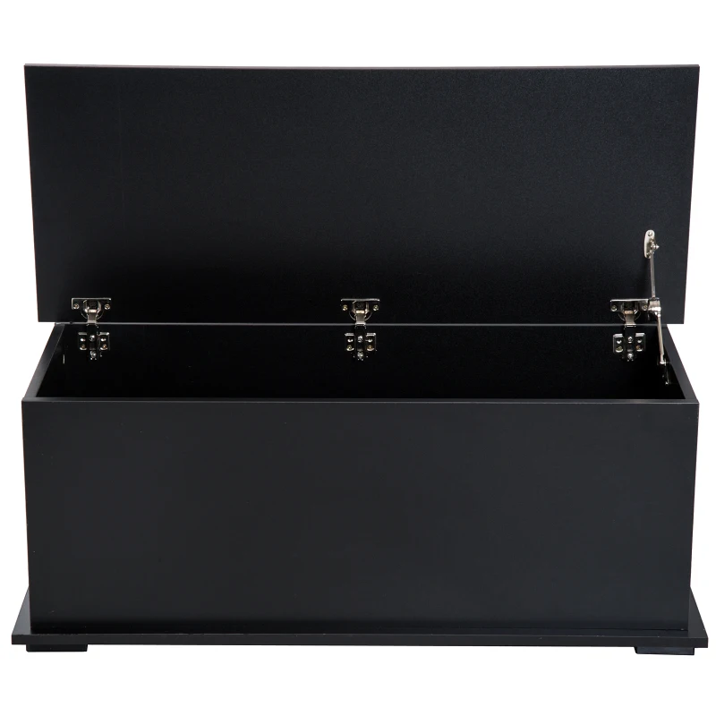 HOMCOM Cassapanca contenitore cassapanca per giocattoli grande capacità cerniera di sicurezza in legno 100 x 40 x 40 cm nero