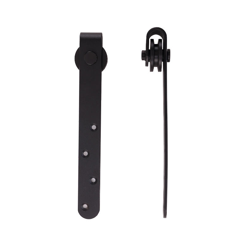 HOMCOM Kit para Porta Deslizante Sistema Embutido para Portas Espessura 20-25 mm Largura Máx. 0,9 m Carga Máx. 20 kg Aço Preto