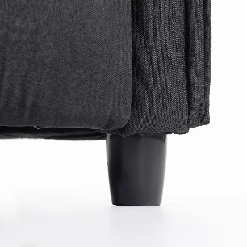 HOMCOM Sillón Masaje Reclinable Manual en Tejido Efecto Lino con Mando, Gris oscuro