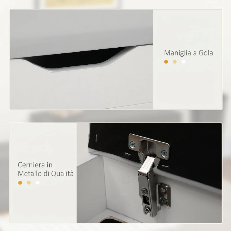 HOMCOM Mobile Scarpiera Salvaspazio con Panca Contenitore e Vani Aperti