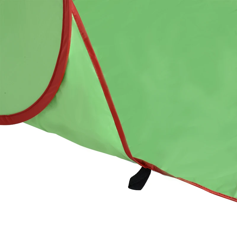 Outsunny Abrigo tenda de praia dobrável Pop-up automático instantâneo proteção UV janela traseira grande tapete de chão verde vermelho
