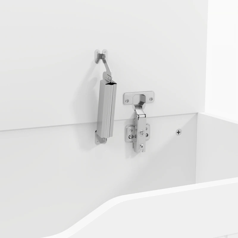 HOMCOM Banco Contenedor con Tapa Elevable 100 cm Blanco