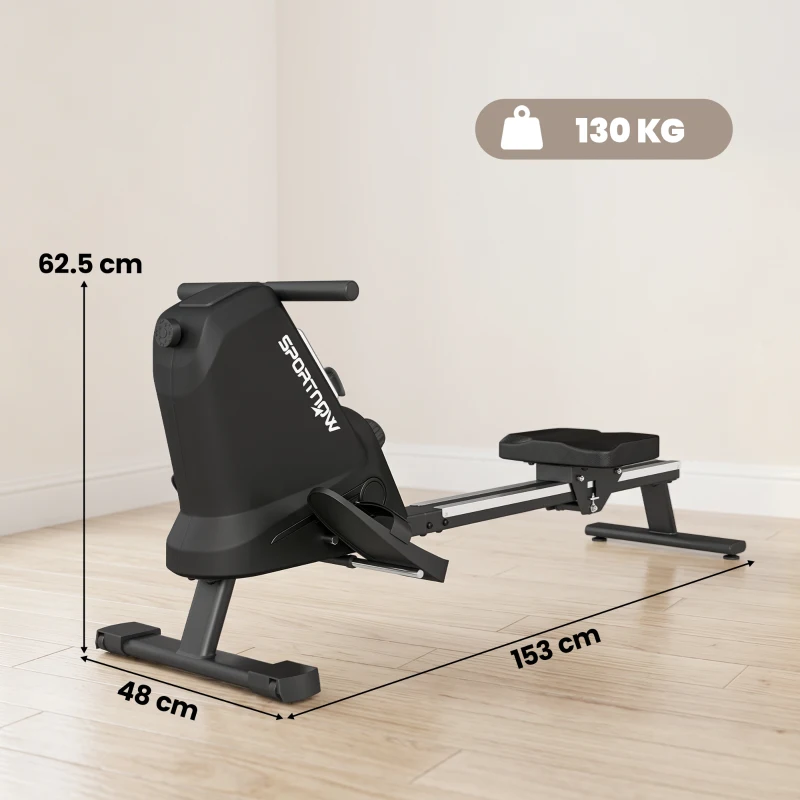 SPORTNOW Aparat de Vâslit, 16 niveluri de rezistență magnetică, șină din aluminiu, Bluetooth, compatibil APP.