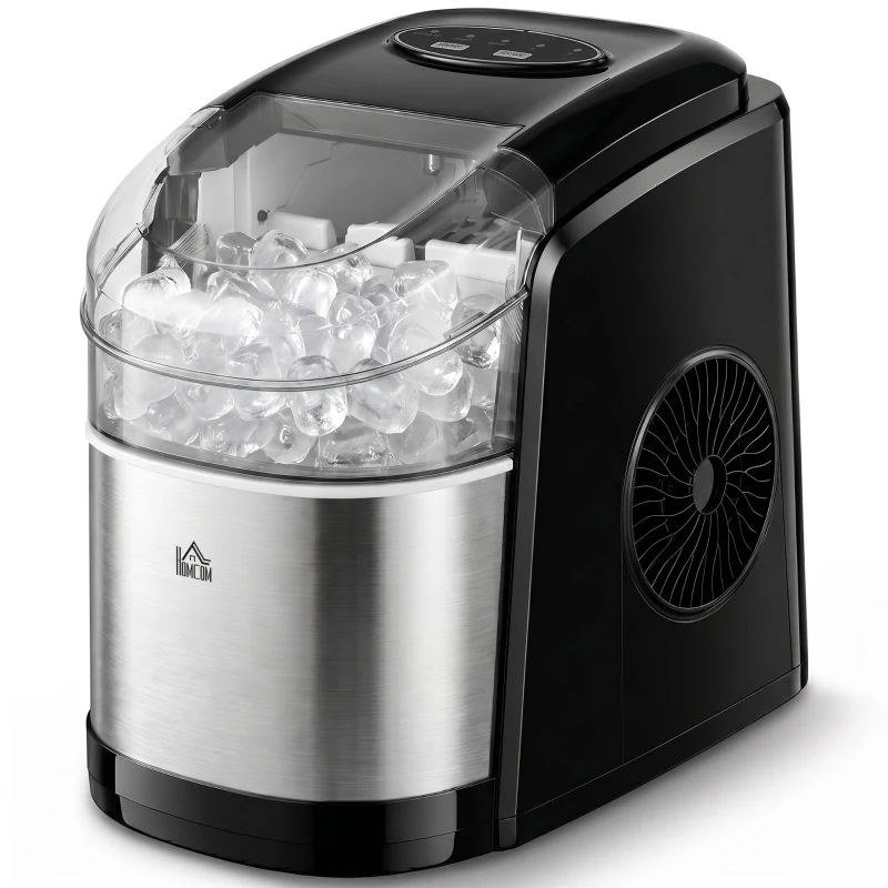 HOMCOM Machine à glaçons réservoir eau 1,7 L capacité réservoir glace 0,9 Kg pelle et panier inclus 9 glaçons/ 6-12minutes