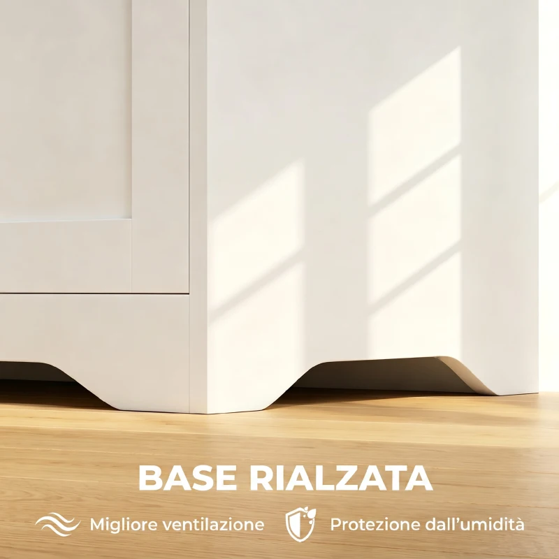 HOMCOM Banco Contenedor con Tapa Elevable 100 cm Blanco