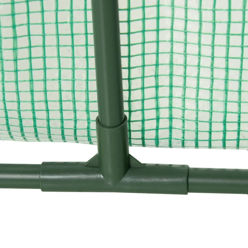 Outsunny foliekas minitunnelkas met gaasvenster, UV-bestendig koudframe voor tuinteelt, PE-folie, groen, 200 x 80 x 45 cm