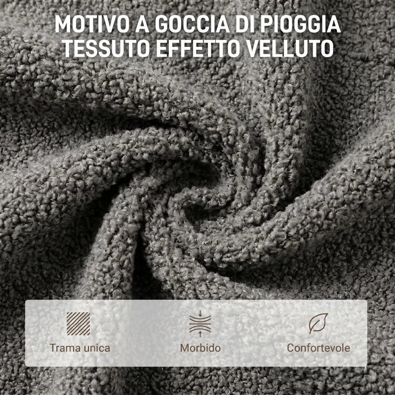 HOMCOM Poltrona Girevole con Poggiapiedi, Regolabile in Altezza con Poggiatesta Regolabile, Funzione Dondolo, Grigio