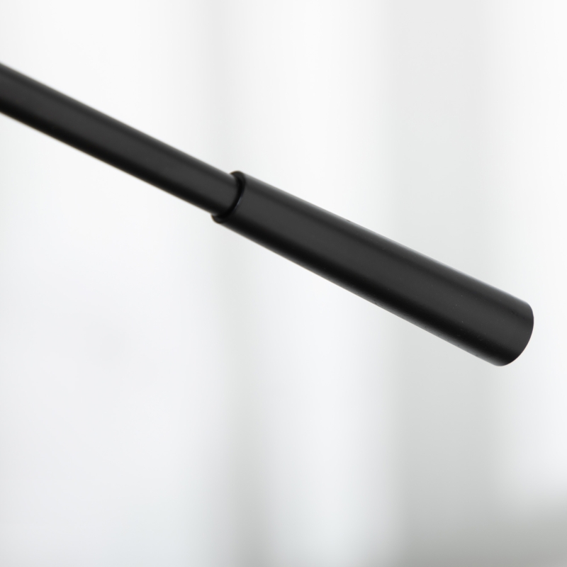 HOMCOM Candeeiro de pé para sala 40 W altura ajustável, abajur e braço orientável, interruptor no pé, soquete E27, preto