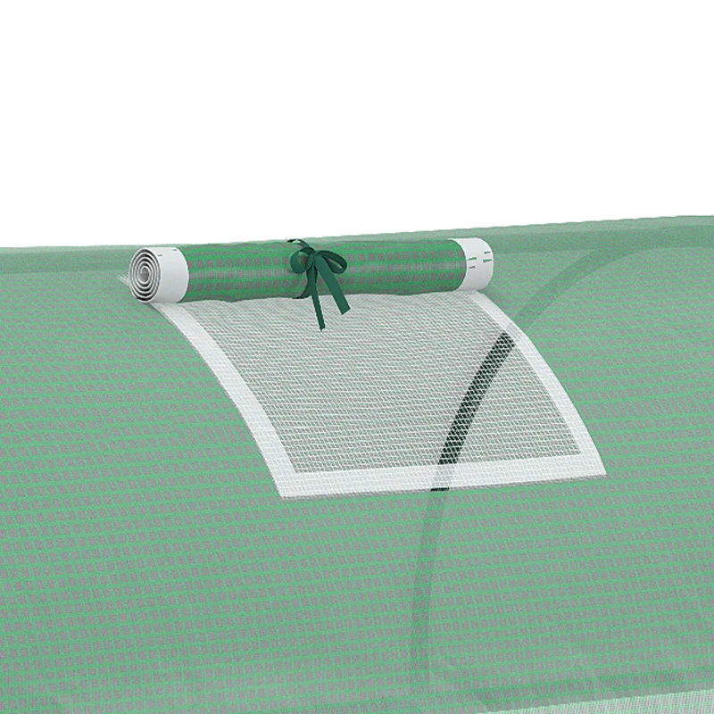 Outsunny foliekas minitunnelkas met gaasvenster, UV-bestendig koudframe voor tuinteelt, PE-folie, groen, 200 x 80 x 45 cm