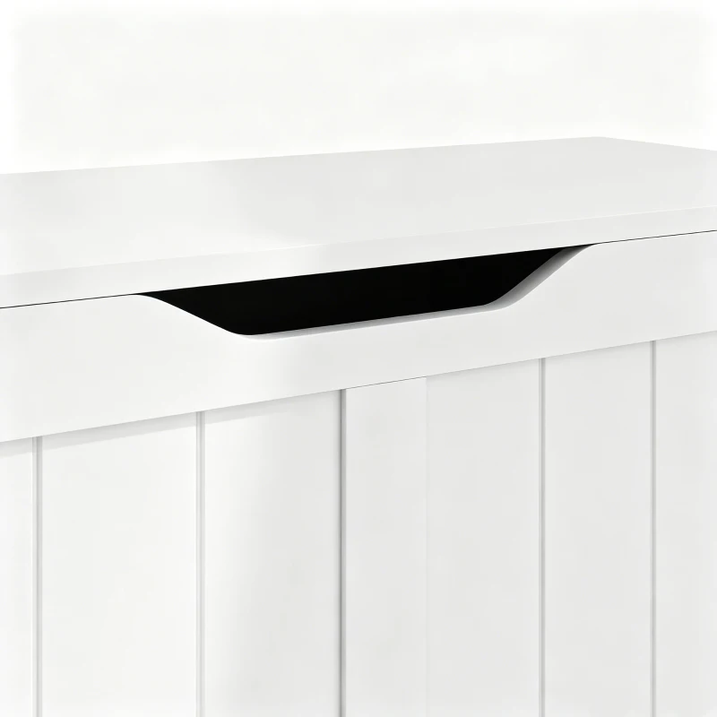 HOMCOM Banco Contenedor con Tapa Elevable 100 cm Blanco