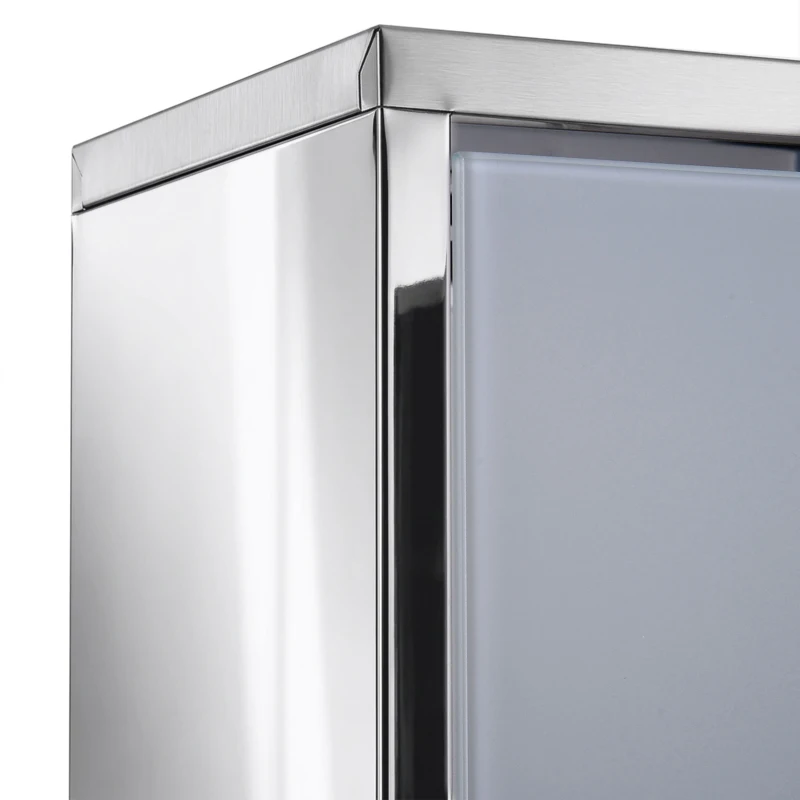 HOMCOM Armoire à pharmacie murale à 3 niveaux en acier inoxydable avec porte verrouillable en verre avec 2 clés