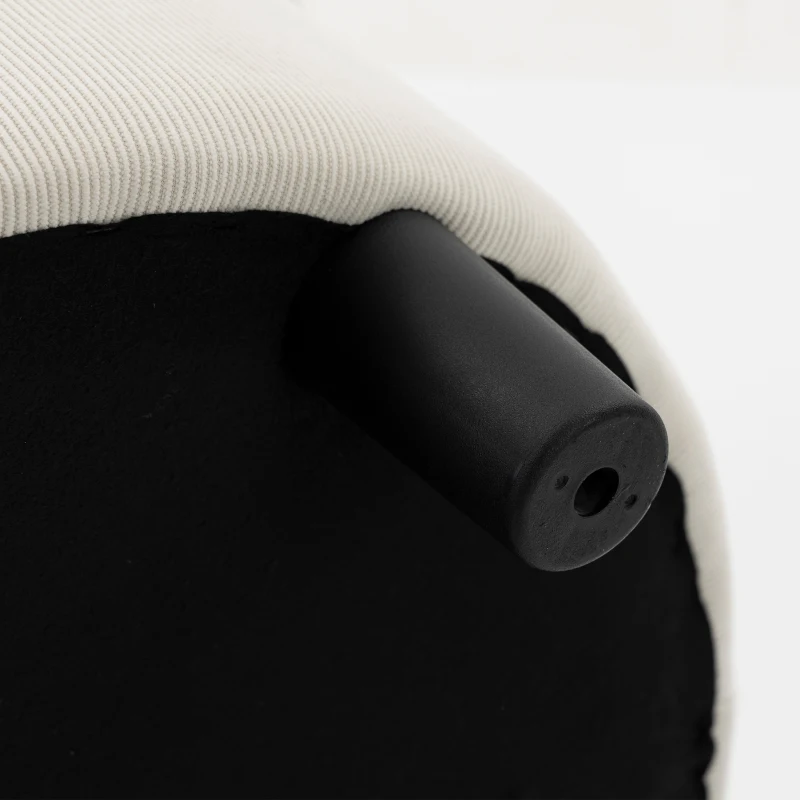 HOMCOM Fauteuil met opbergpoef, cordbekleding, omsluitende leesstoel met verstelbare hoofdsteun, brede zitting, crèmewit