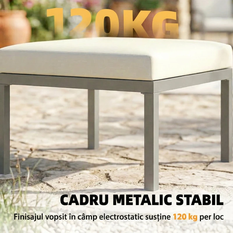 Outsunny Set de Grădină din 3 Piese, Mobilier de Exterior, Maro