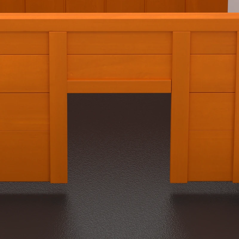 PawHut Houten schildpaddenhuis met hoofdruimte, zichtvenster, deksel, 104 x 53 x 82 cm, wit/oranje