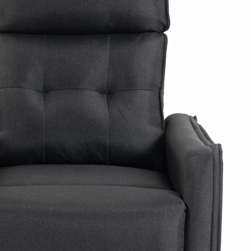HOMCOM Sillón Masaje Reclinable Manual en Tejido Efecto Lino con Mando, Gris oscuro