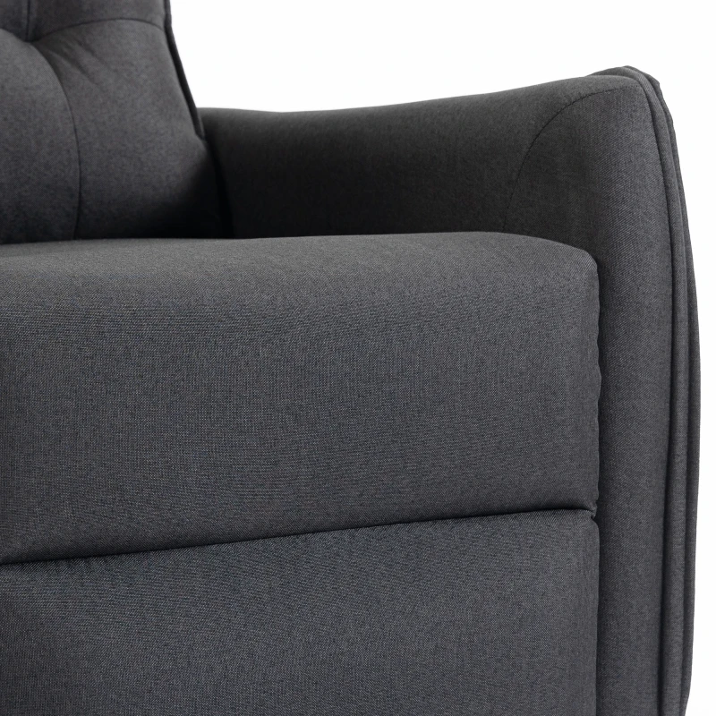 HOMCOM Sillón Masaje Reclinable Manual en Tejido Efecto Lino con Mando, Gris oscuro