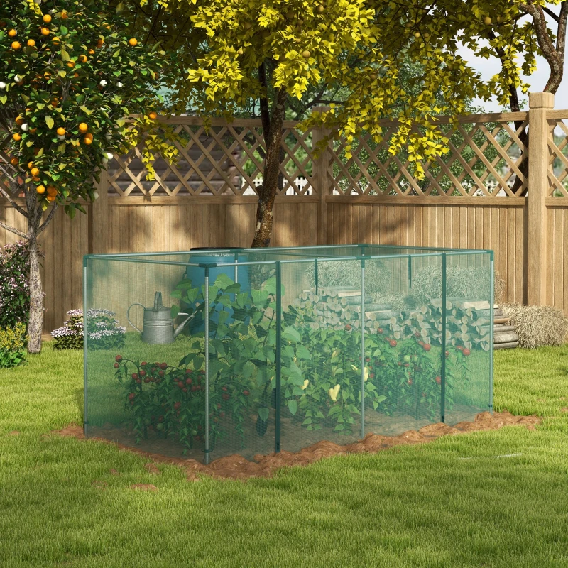 Outsunny Estufa de jardim gaiola de cultivo para plantas de jardim porta com zíper tubos em aço galvanizado 240 x 120 x 110 cm verde