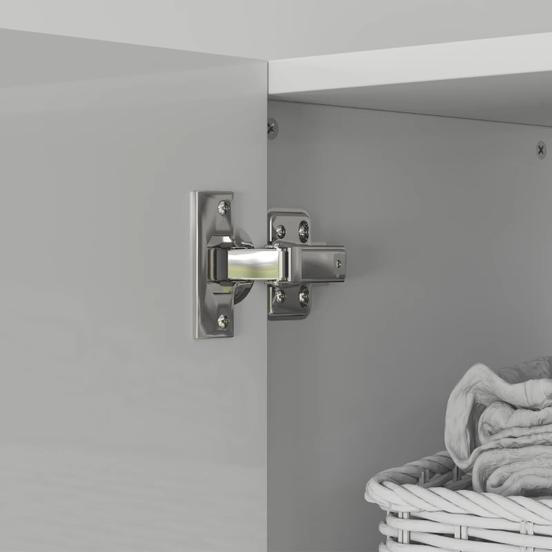 HOMCOM Columna de Baño de Pared con Estantes Ajustables y 2 Puertas Mueble de Baño Moderno 40x30x160 cm Blanco